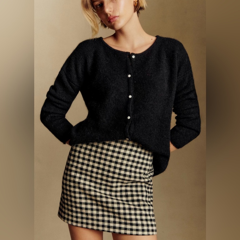 Sézane Black Mohair Alpaca Sweater